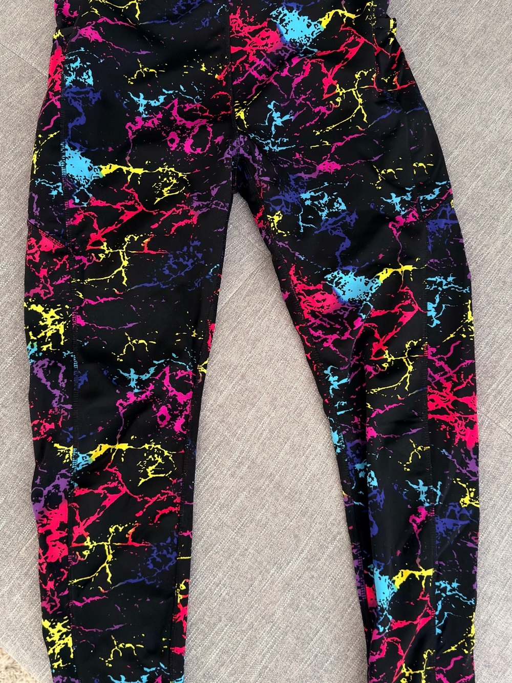 Women’s POP Fit Black Multicolor Leggings-Size XL
